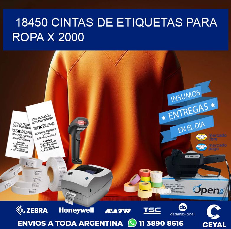 18450 CINTAS DE ETIQUETAS PARA ROPA X 2000