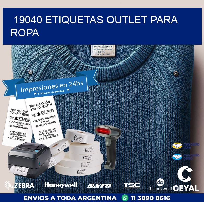 19040 ETIQUETAS OUTLET PARA ROPA
