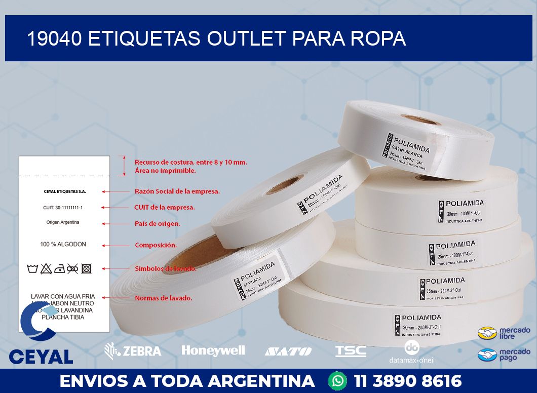 19040 ETIQUETAS OUTLET PARA ROPA