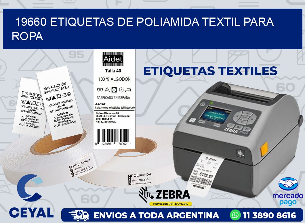 19660 ETIQUETAS DE POLIAMIDA TEXTIL PARA ROPA