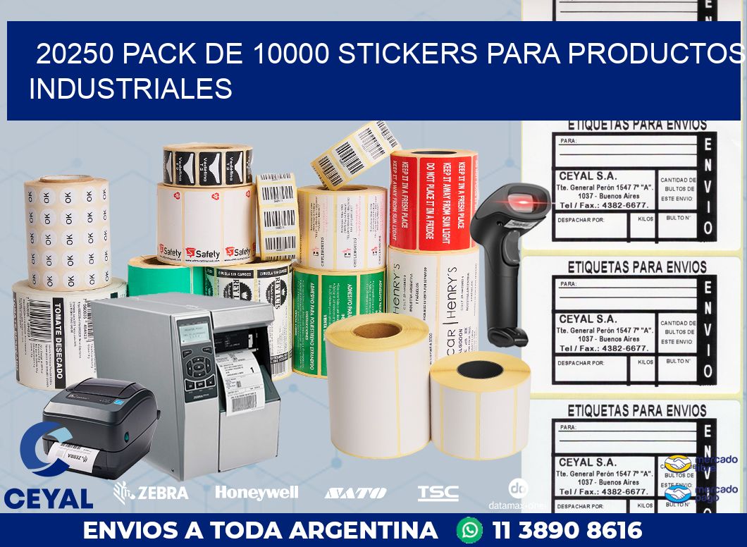 20250 PACK DE 10000 STICKERS PARA PRODUCTOS INDUSTRIALES