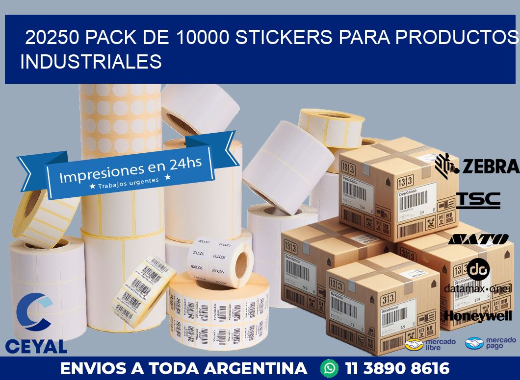 20250 PACK DE 10000 STICKERS PARA PRODUCTOS INDUSTRIALES