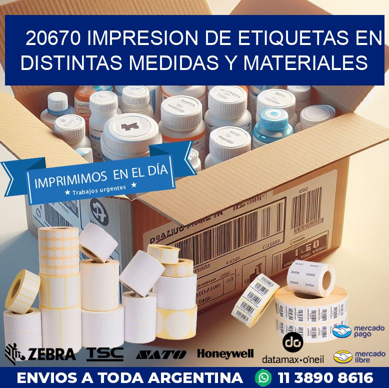 20670 IMPRESION DE ETIQUETAS EN DISTINTAS MEDIDAS Y MATERIALES