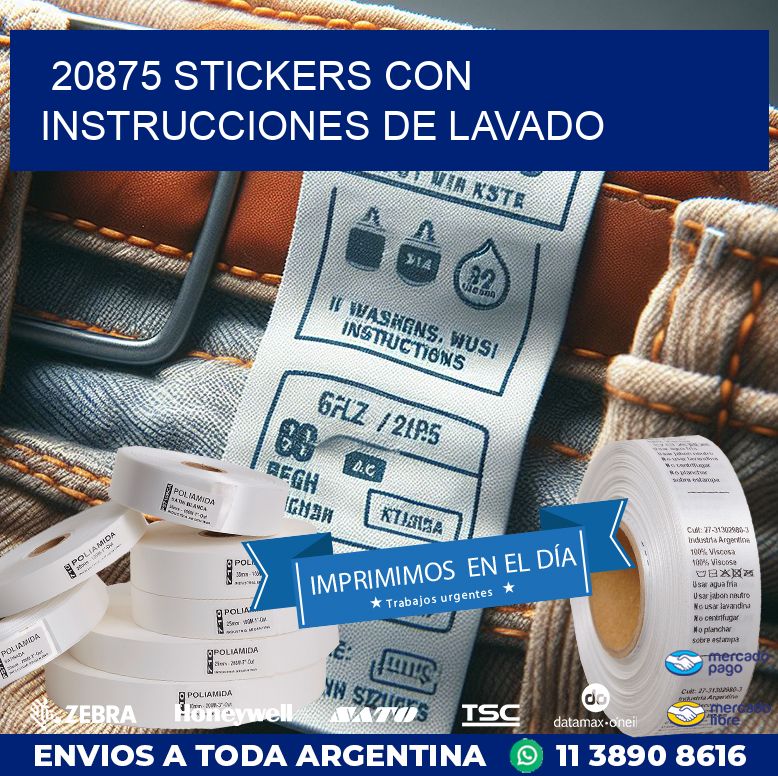 20875 STICKERS CON INSTRUCCIONES DE LAVADO