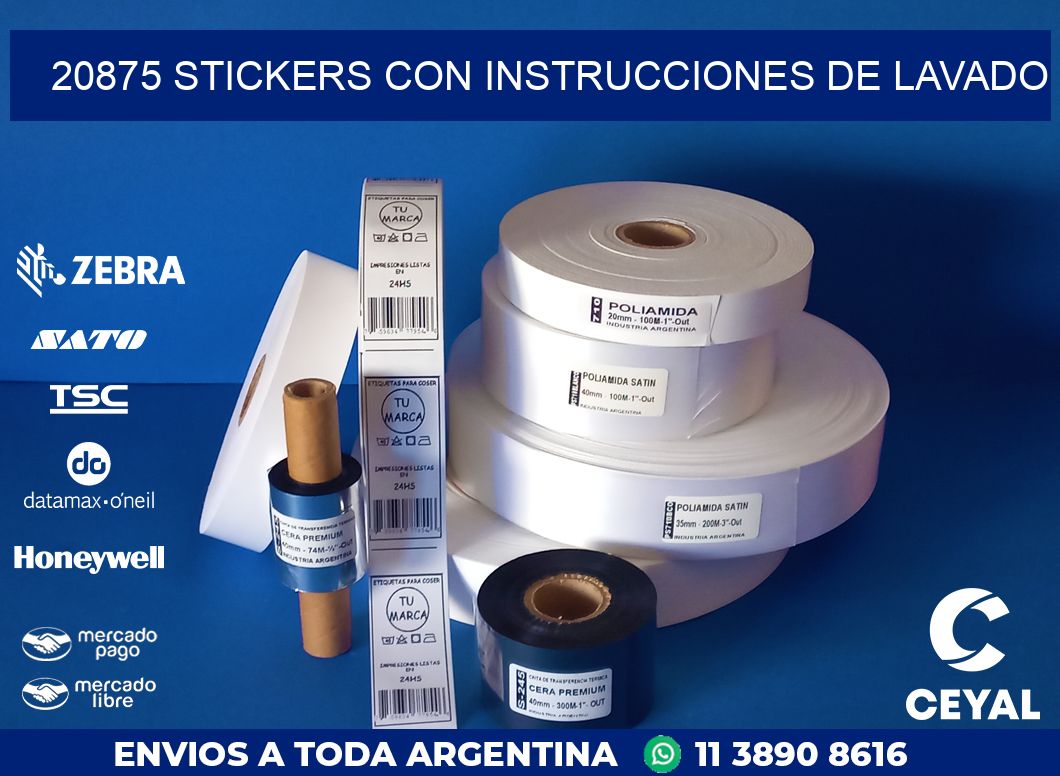 20875 STICKERS CON INSTRUCCIONES DE LAVADO