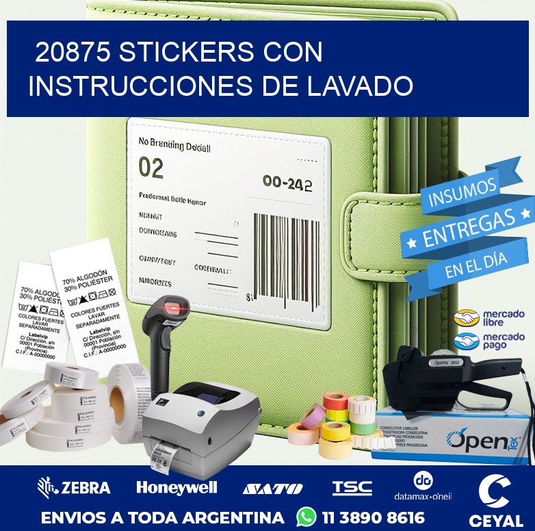 20875 STICKERS CON INSTRUCCIONES DE LAVADO