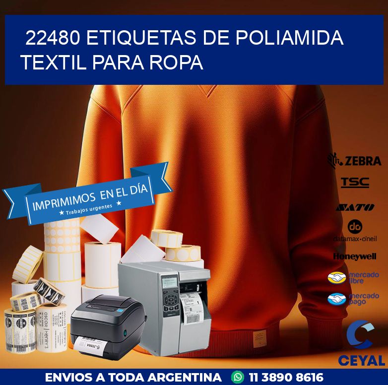 22480 ETIQUETAS DE POLIAMIDA TEXTIL PARA ROPA