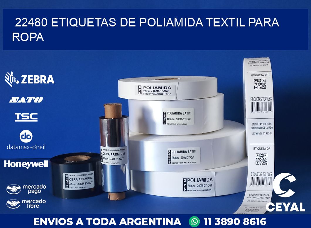 22480 ETIQUETAS DE POLIAMIDA TEXTIL PARA ROPA