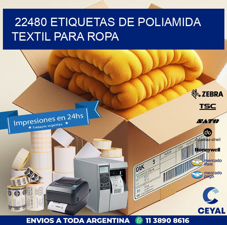 22480 ETIQUETAS DE POLIAMIDA TEXTIL PARA ROPA
