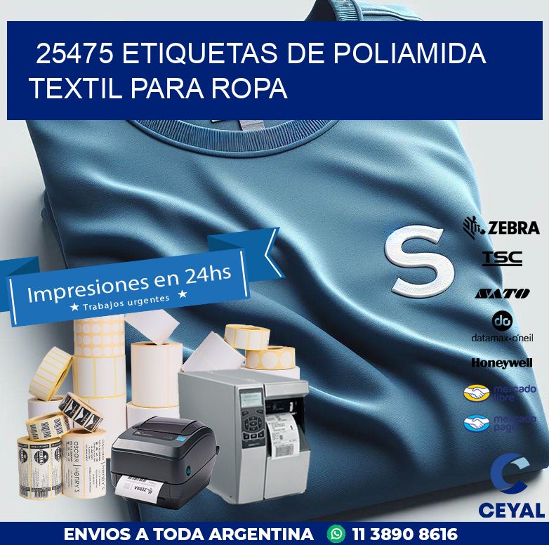 25475 ETIQUETAS DE POLIAMIDA TEXTIL PARA ROPA