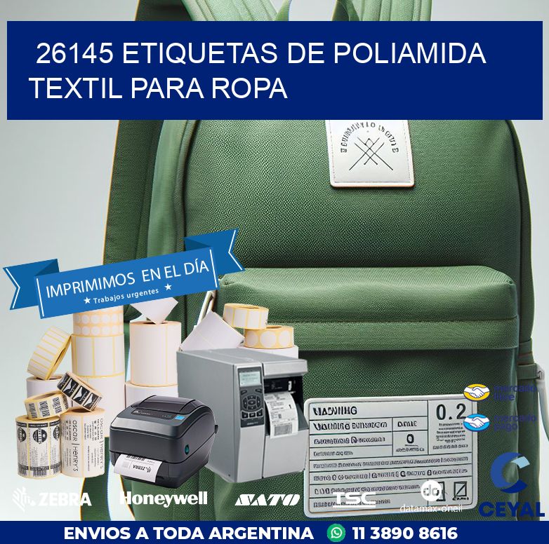 26145 ETIQUETAS DE POLIAMIDA TEXTIL PARA ROPA