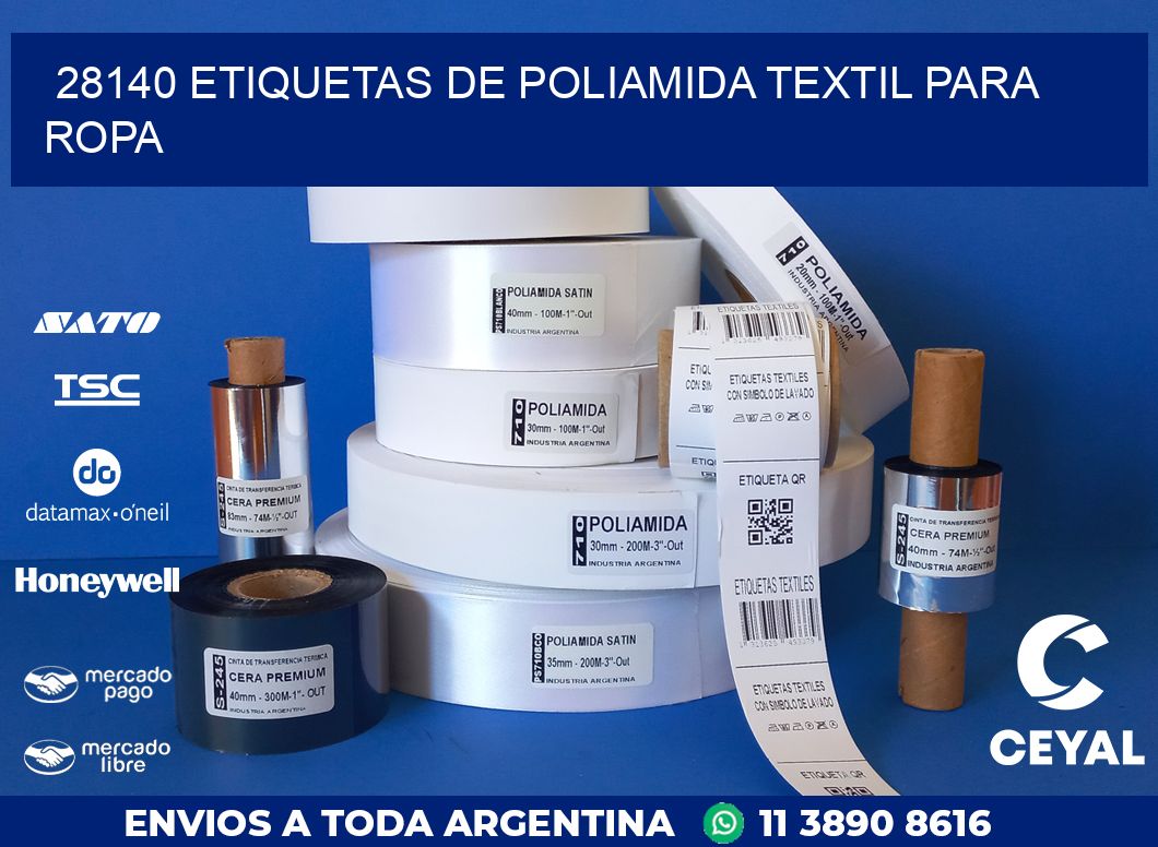 28140 ETIQUETAS DE POLIAMIDA TEXTIL PARA ROPA