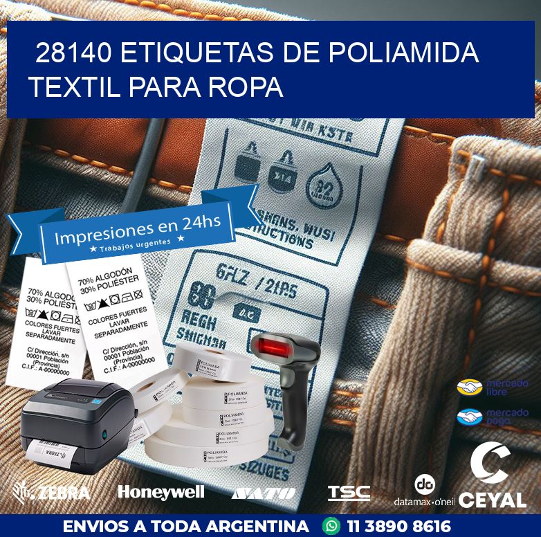 28140 ETIQUETAS DE POLIAMIDA TEXTIL PARA ROPA