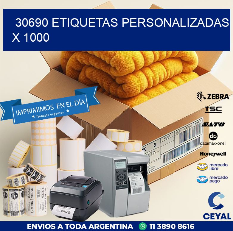 30690 ETIQUETAS PERSONALIZADAS X 1000
