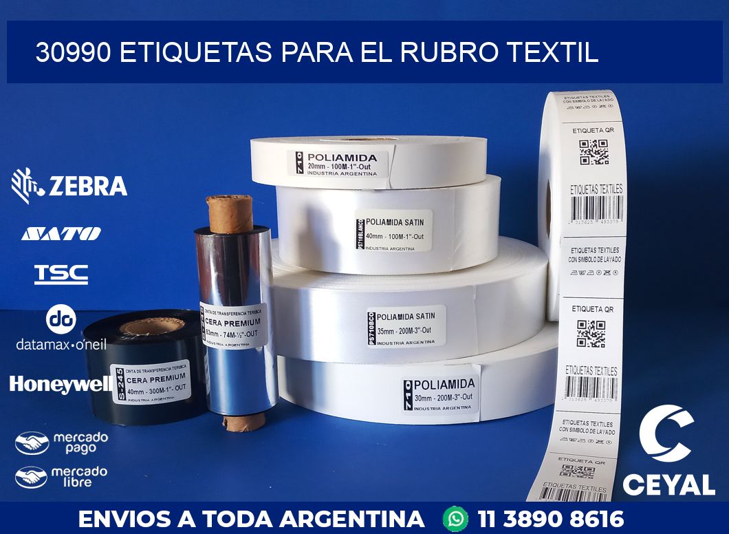 30990 ETIQUETAS PARA EL RUBRO TEXTIL