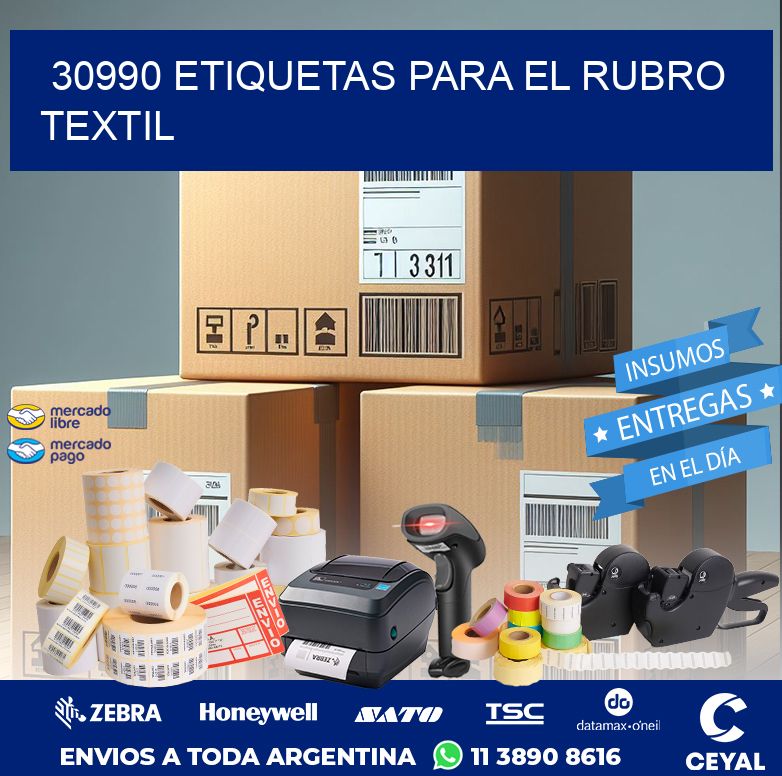 30990 ETIQUETAS PARA EL RUBRO TEXTIL