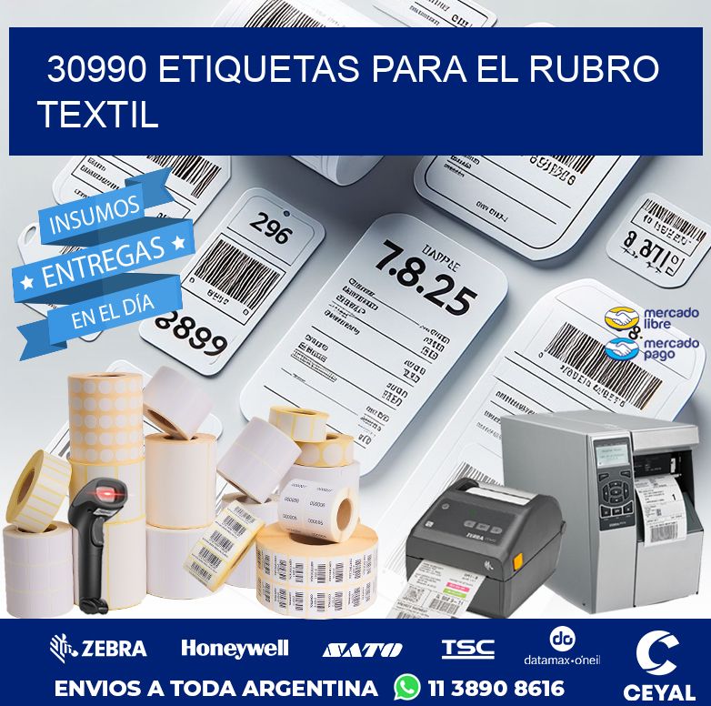 30990 ETIQUETAS PARA EL RUBRO TEXTIL