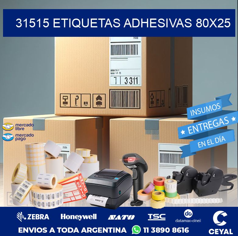 31515 ETIQUETAS ADHESIVAS 80X25