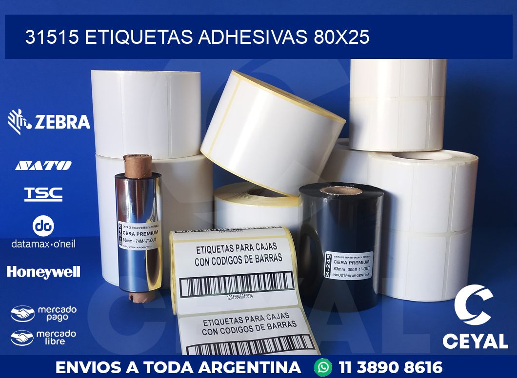 31515 ETIQUETAS ADHESIVAS 80X25