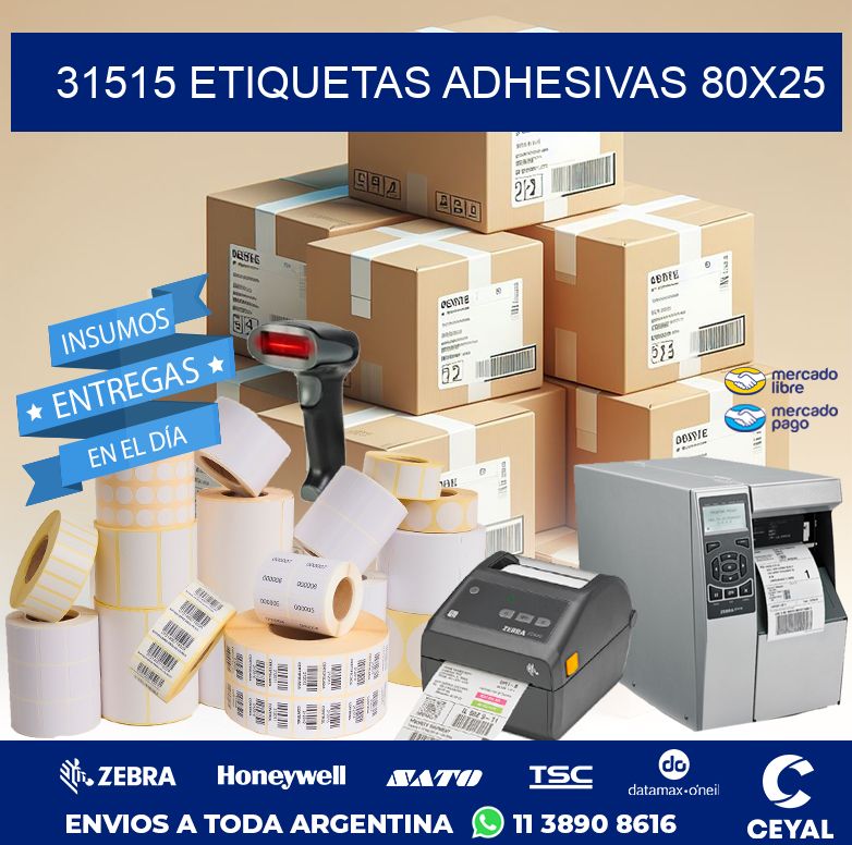 31515 ETIQUETAS ADHESIVAS 80X25