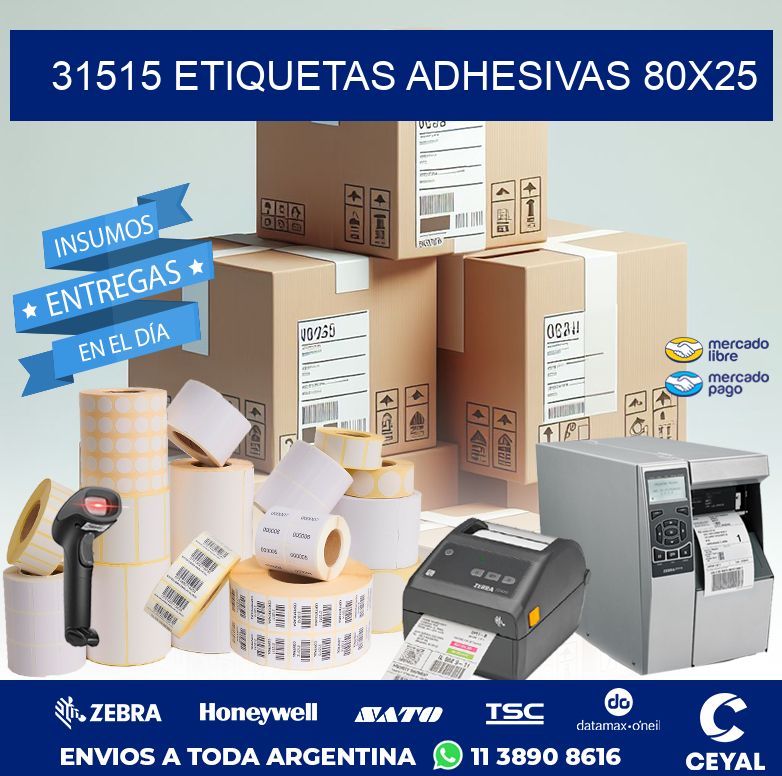 31515 ETIQUETAS ADHESIVAS 80X25