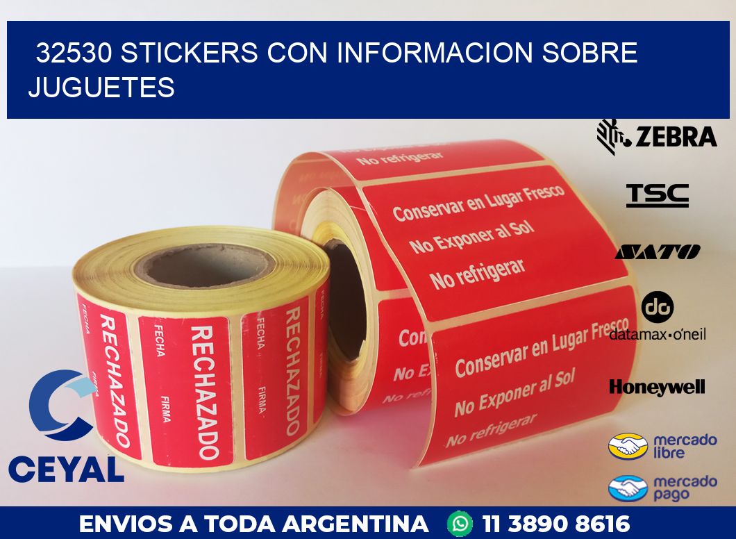 32530 STICKERS CON INFORMACION SOBRE JUGUETES