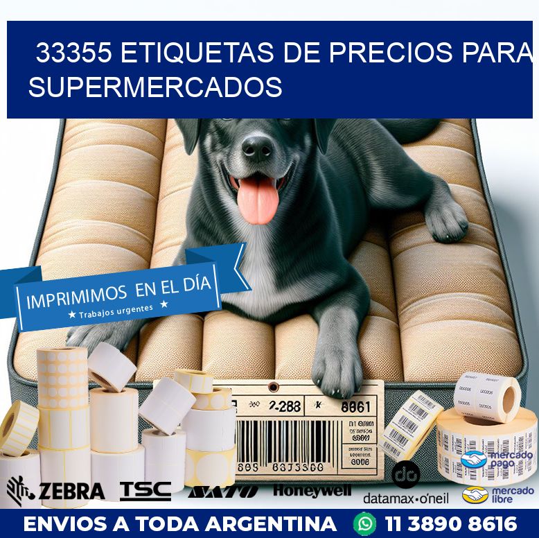 33355 ETIQUETAS DE PRECIOS PARA SUPERMERCADOS