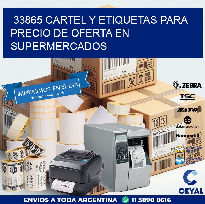 33865 CARTEL Y ETIQUETAS PARA PRECIO DE OFERTA EN SUPERMERCADOS