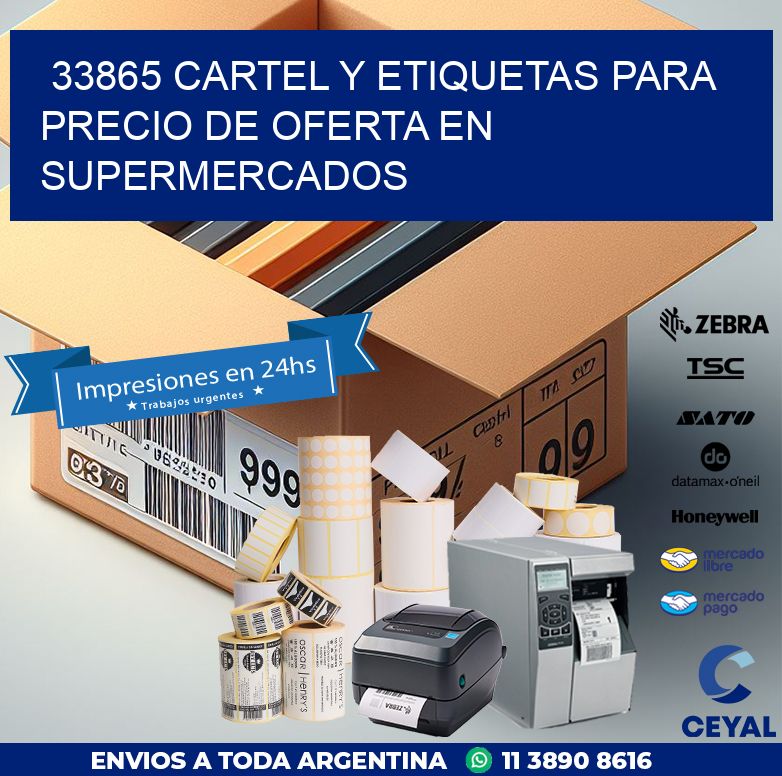 33865 CARTEL Y ETIQUETAS PARA PRECIO DE OFERTA EN SUPERMERCADOS