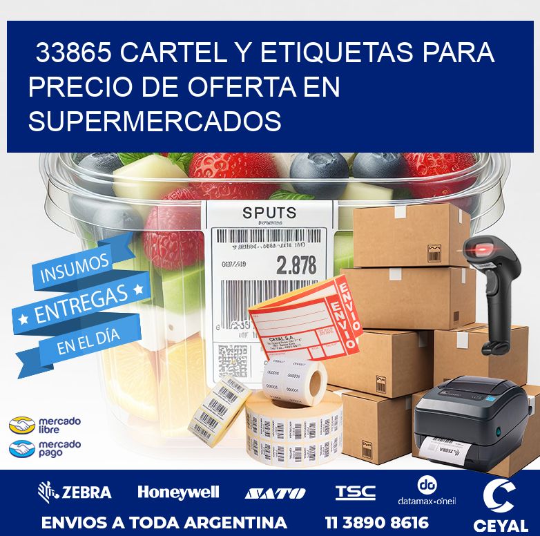 33865 CARTEL Y ETIQUETAS PARA PRECIO DE OFERTA EN SUPERMERCADOS