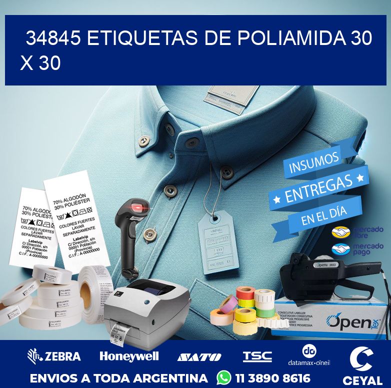 34845 ETIQUETAS DE POLIAMIDA 30 X 30