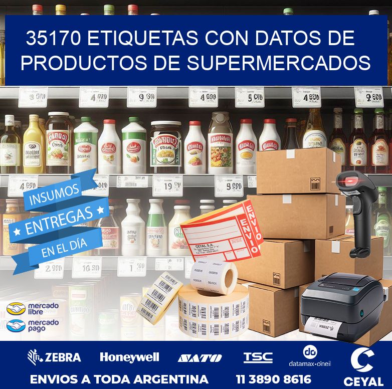 35170 ETIQUETAS CON DATOS DE PRODUCTOS DE SUPERMERCADOS