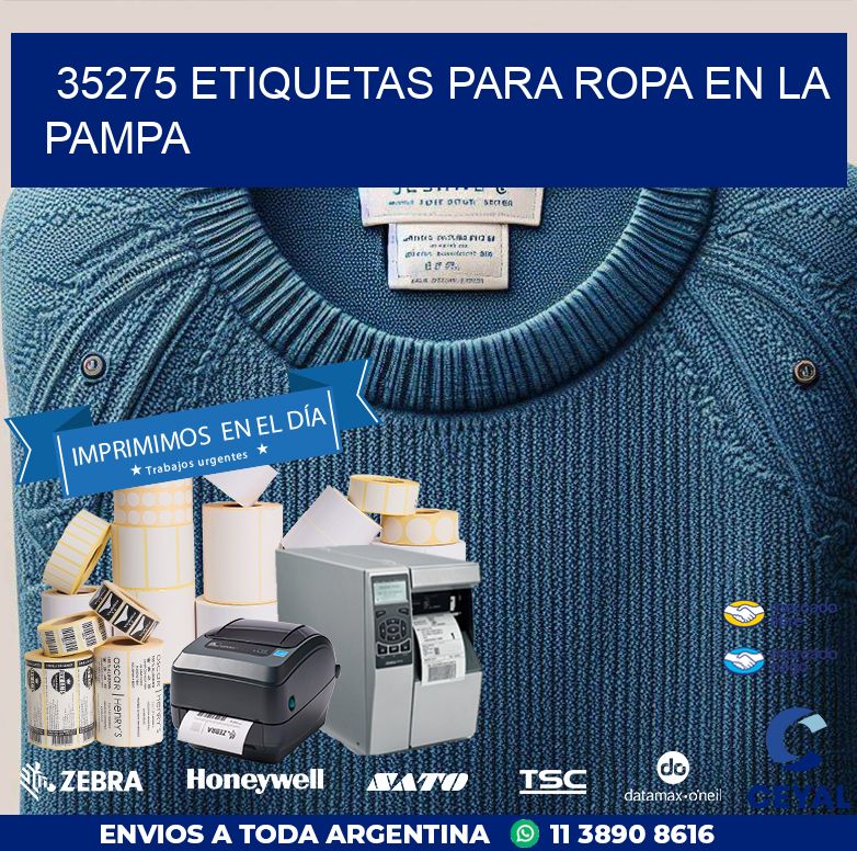 35275 ETIQUETAS PARA ROPA EN LA PAMPA