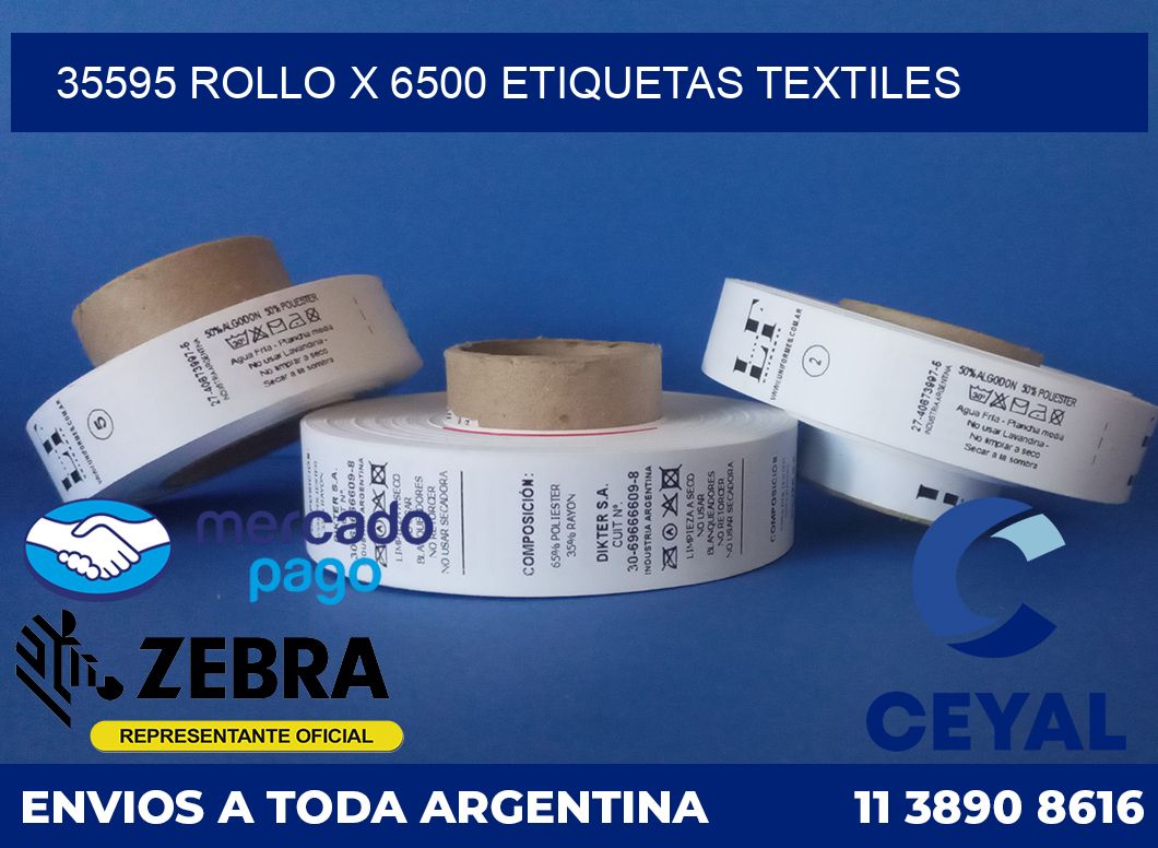 35595 ROLLO X 6500 ETIQUETAS TEXTILES
