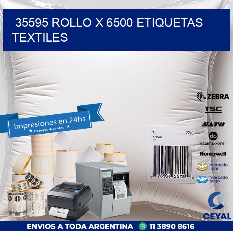 35595 ROLLO X 6500 ETIQUETAS TEXTILES