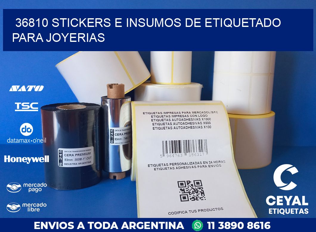 36810 STICKERS E INSUMOS DE ETIQUETADO PARA JOYERIAS