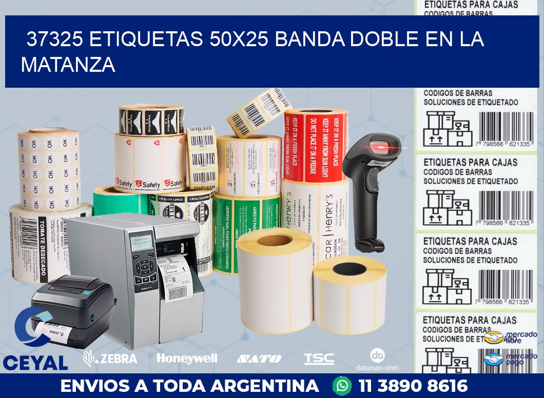 37325 ETIQUETAS 50X25 BANDA DOBLE EN LA MATANZA