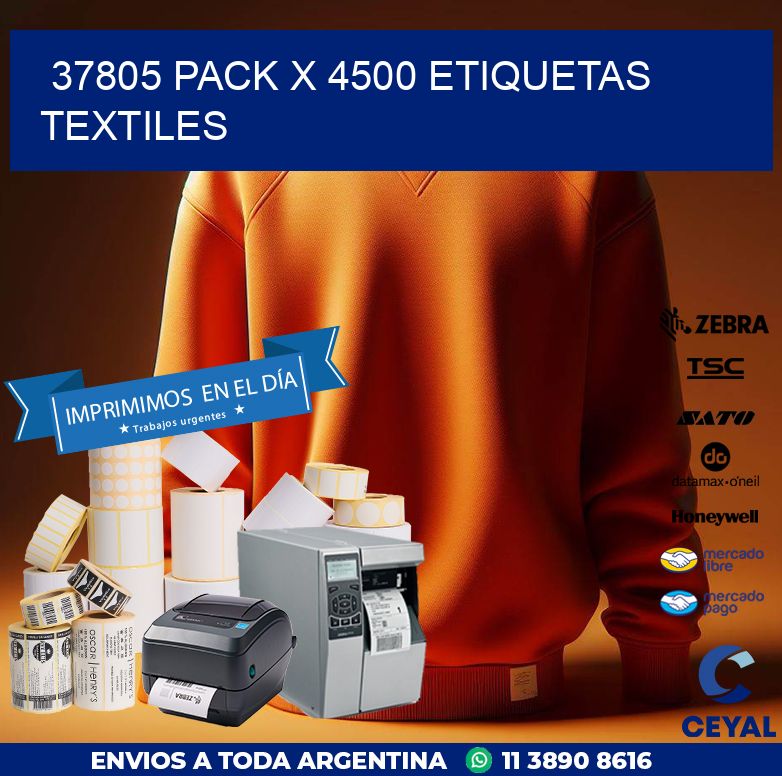 37805 PACK X 4500 ETIQUETAS TEXTILES