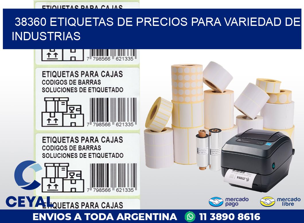 38360 ETIQUETAS DE PRECIOS PARA VARIEDAD DE INDUSTRIAS