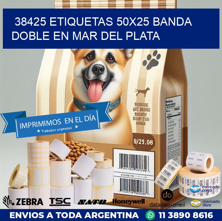 38425 ETIQUETAS 50X25 BANDA DOBLE EN MAR DEL PLATA