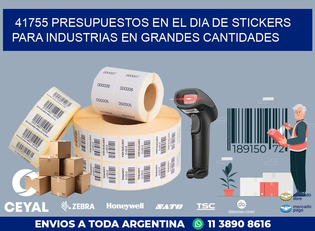 41755 PRESUPUESTOS EN EL DIA DE STICKERS PARA INDUSTRIAS EN GRANDES CANTIDADES