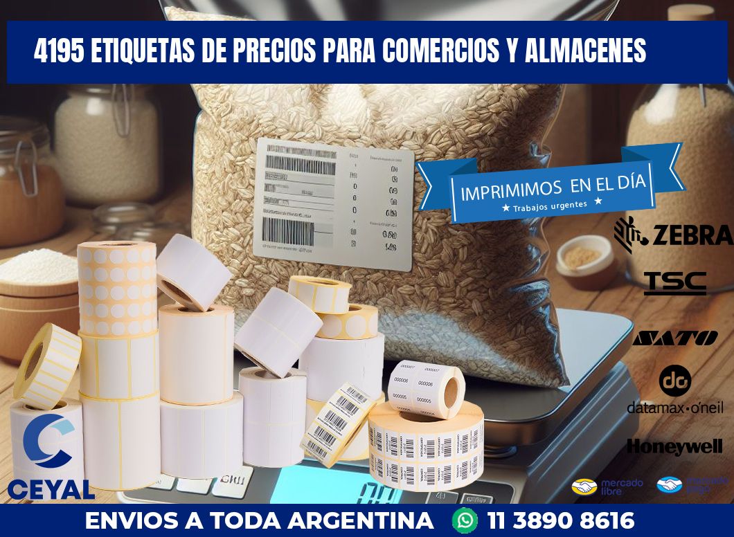 4195 ETIQUETAS DE PRECIOS PARA COMERCIOS Y ALMACENES
