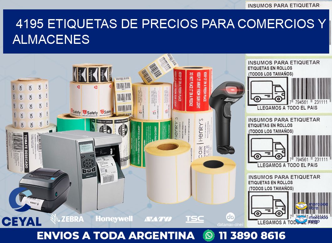 4195 ETIQUETAS DE PRECIOS PARA COMERCIOS Y ALMACENES