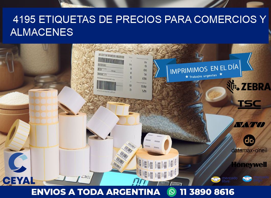 4195 ETIQUETAS DE PRECIOS PARA COMERCIOS Y ALMACENES