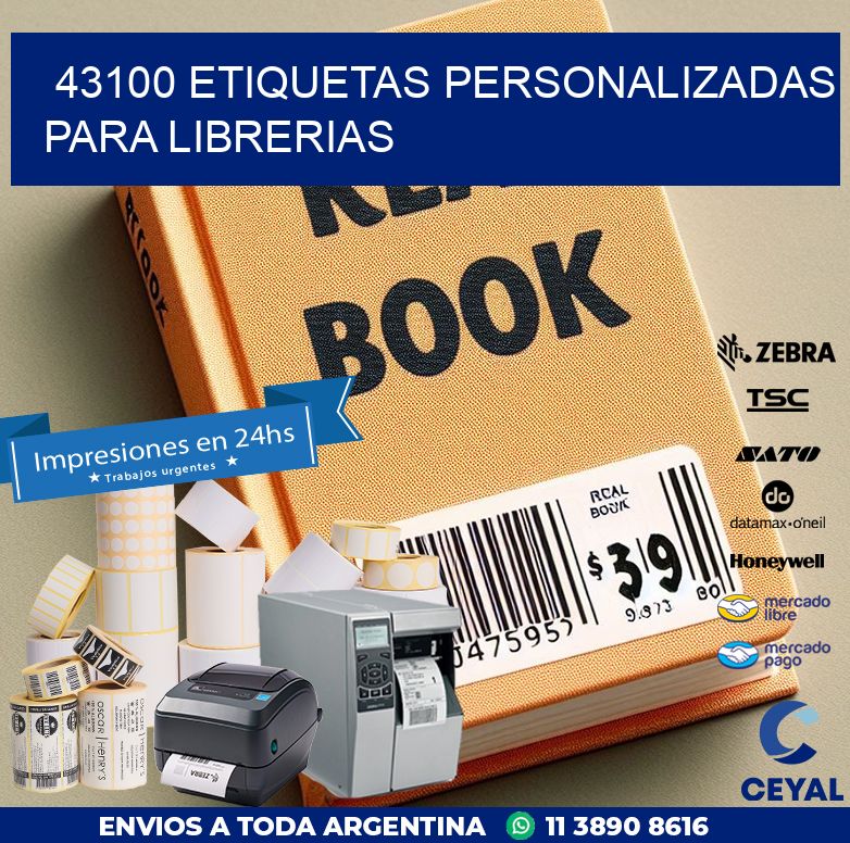 43100 ETIQUETAS PERSONALIZADAS PARA LIBRERIAS