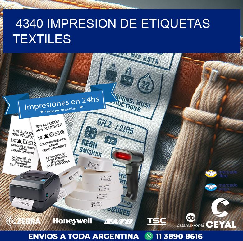 4340 IMPRESION DE ETIQUETAS TEXTILES