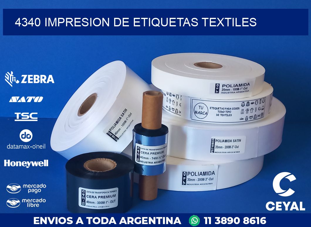 4340 IMPRESION DE ETIQUETAS TEXTILES