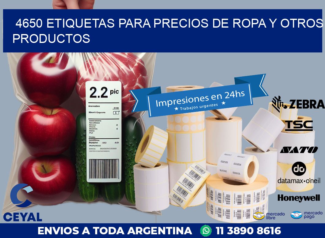 4650 ETIQUETAS PARA PRECIOS DE ROPA Y OTROS PRODUCTOS