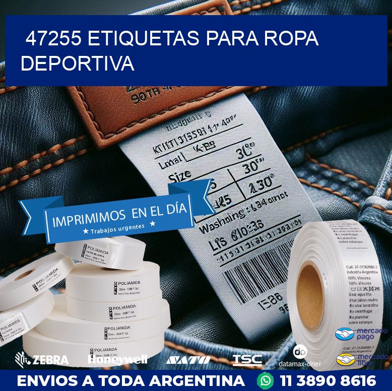 47255 ETIQUETAS PARA ROPA DEPORTIVA