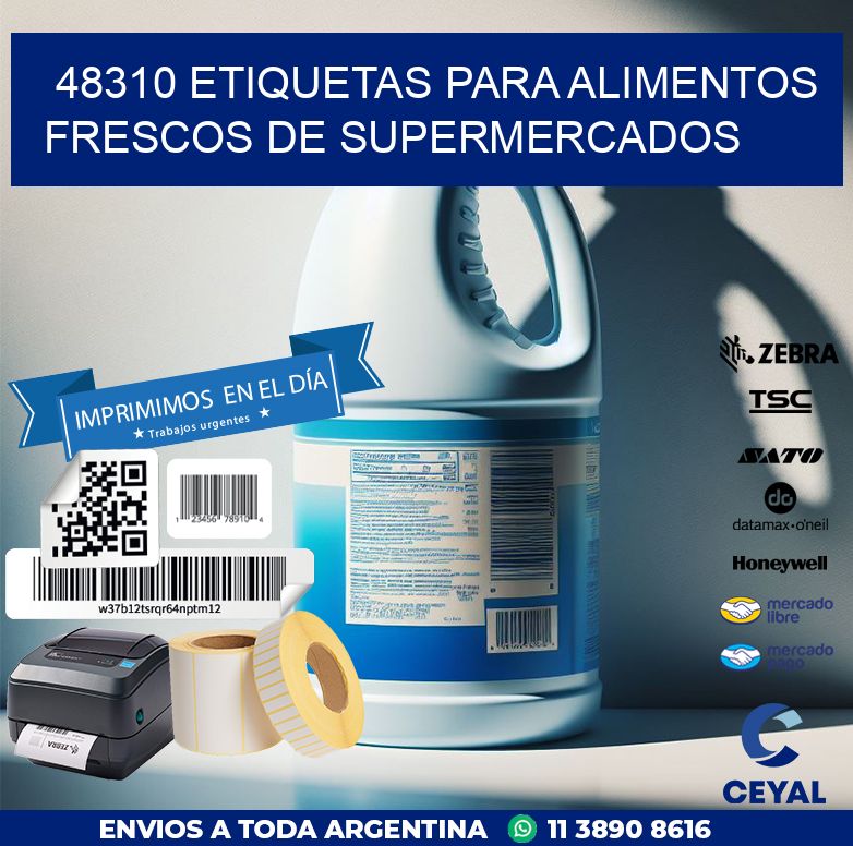 48310 ETIQUETAS PARA ALIMENTOS FRESCOS DE SUPERMERCADOS